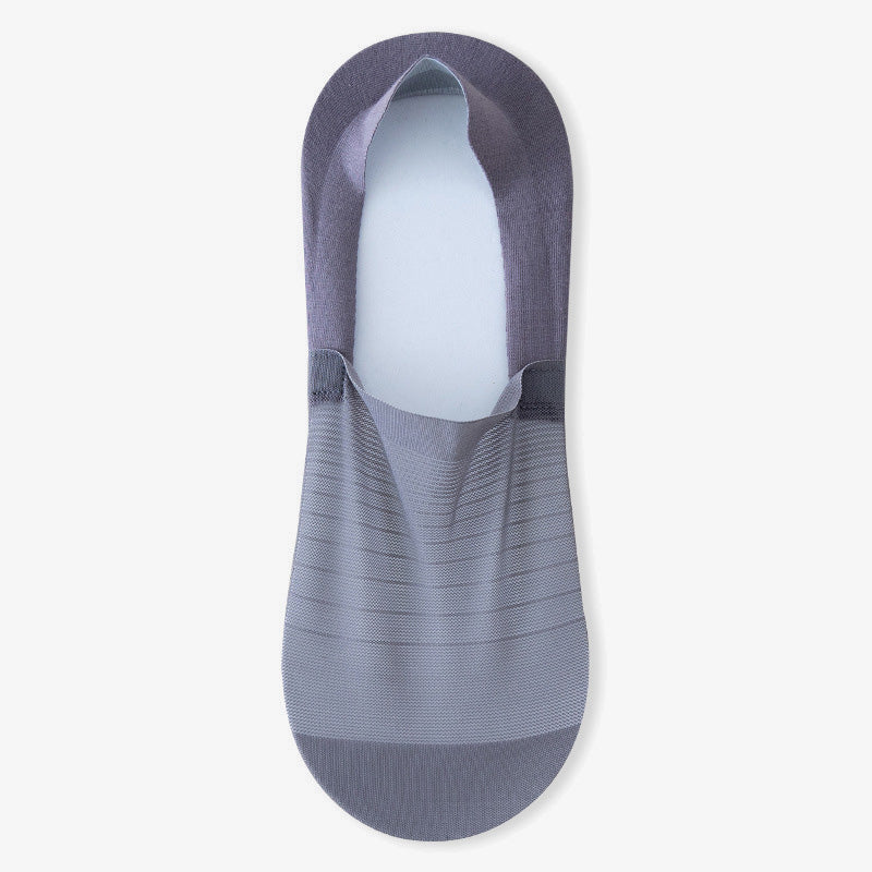 Chaussettes invisibles en soie glacée (5 paires) - Gris foncé - EU38-43 (US5-9) - image 12