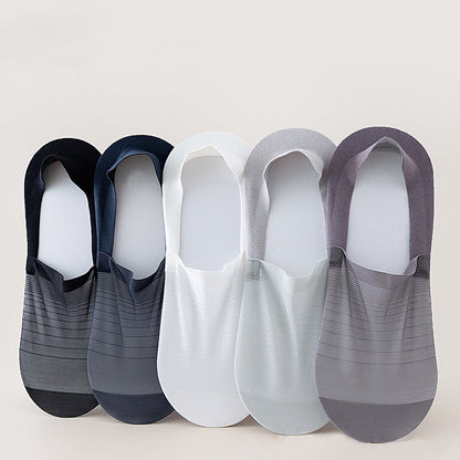 Chaussettes invisibles en soie glacée (5 paires) - Multicolore - EU38-43 (US5-9) - image 9