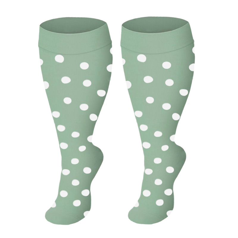 Chaussettes de compression grande taille série verte (3 paires) - Point vert - 4XL - image 1