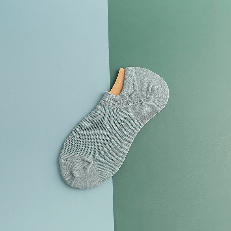Chaussettes de cheville antidérapantes en silicone et maille (11 paires) - Bleu clair - EU44-50 (US10-15) - image 17