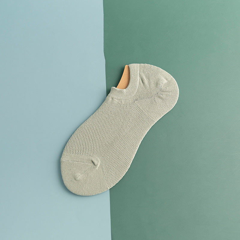 Chaussettes de cheville antidérapantes en silicone et maille (11 paires) - Vert clair - EU44-50 (US10-15) - image 18