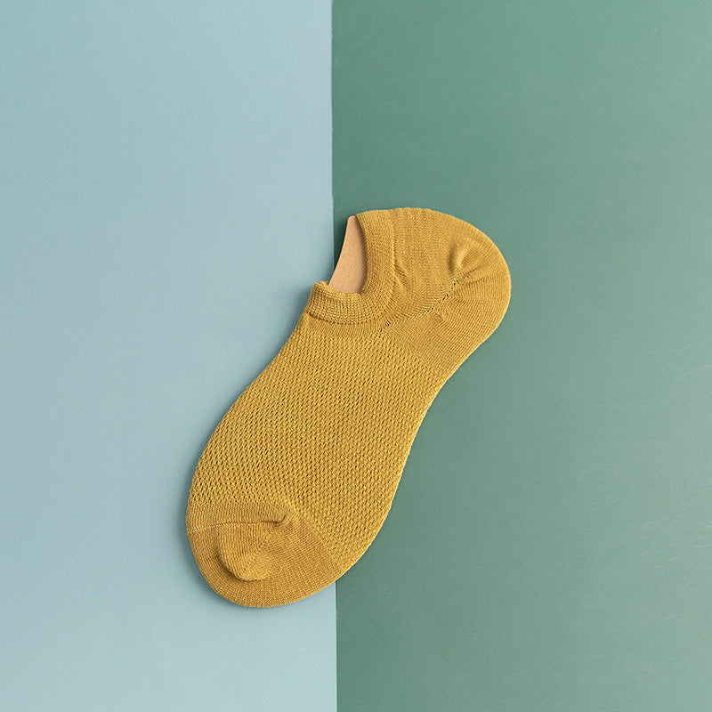 Chaussettes de cheville antidérapantes en silicone et maille (11 paires) - Jaune - EU44-50 (US10-15) - image 20
