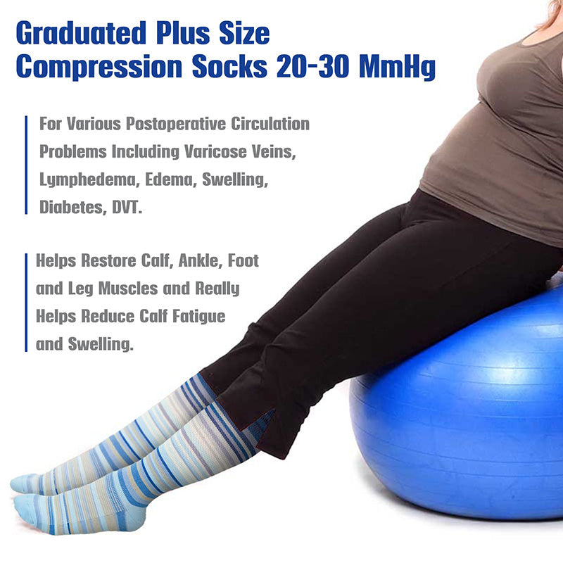 Chaussettes de compression tendance grande taille (3 paires) - image 5