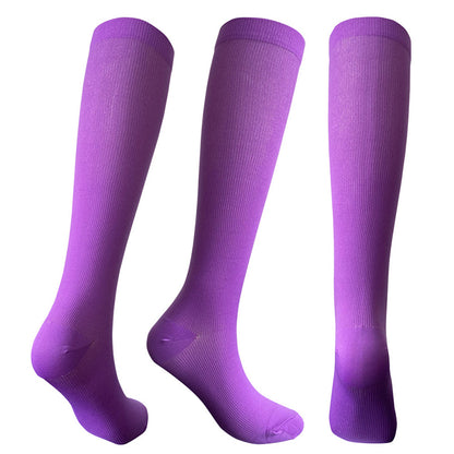 Chaussettes de compression de sport de couleur unie (3 paires)