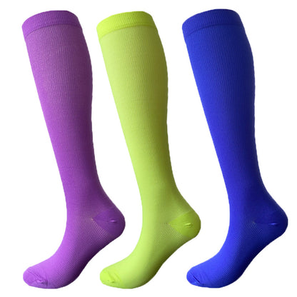 Chaussettes de compression de sport de couleur unie (3 paires)
