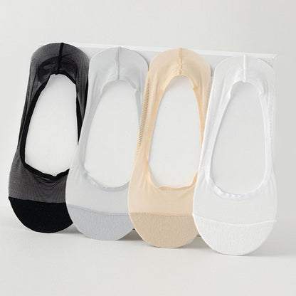 Chaussettes invisibles en maille de soie glacée (4 paires) - Multicolore - EU36-38 (US3-5) - image 11
