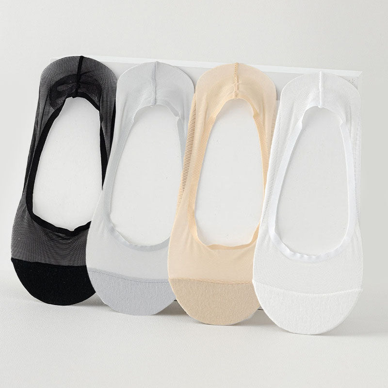 Chaussettes invisibles en maille de soie glacée (4 paires) - Multicolore - EU36-38 (US3-5) - image 11