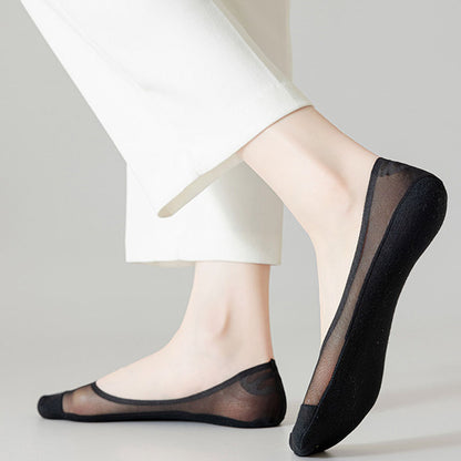 Chaussettes invisibles en maille de soie glacée (4 paires) - image 2