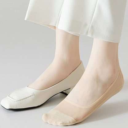 Chaussettes invisibles en maille de soie glacée (4 paires) - image 4