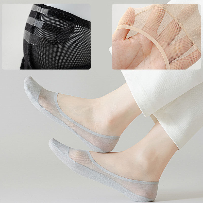 Chaussettes invisibles en maille de soie glacée (4 paires) - image 6