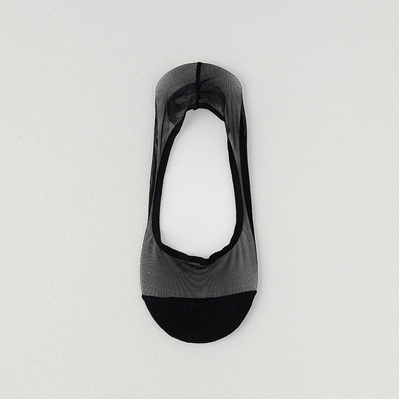 Chaussettes invisibles en maille de soie glacée (4 paires) - Noir - EU36-38 (US3-5) - image 12