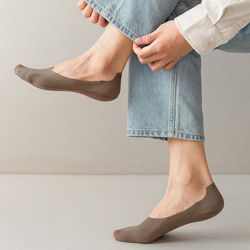 Chaussettes invisibles rayées en soie glacée Plusock (6 paires) - image 1