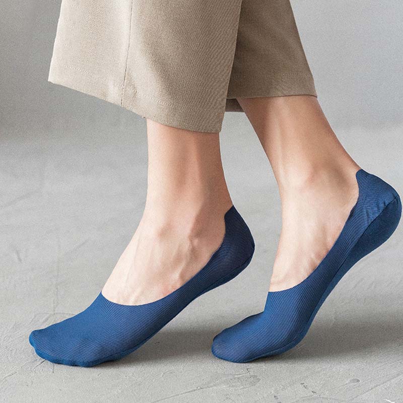 Chaussettes invisibles rayées en soie glacée (6 paires) - image 5