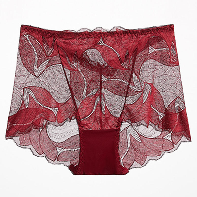 Culottes respirantes en dentelle (paquet de 5) - Vin - 2XL - image 12