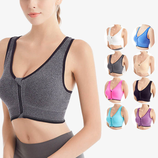 Soutiens-gorge de sport confortables à fermeture éclair sur le devant, grande taille (lot de 2)