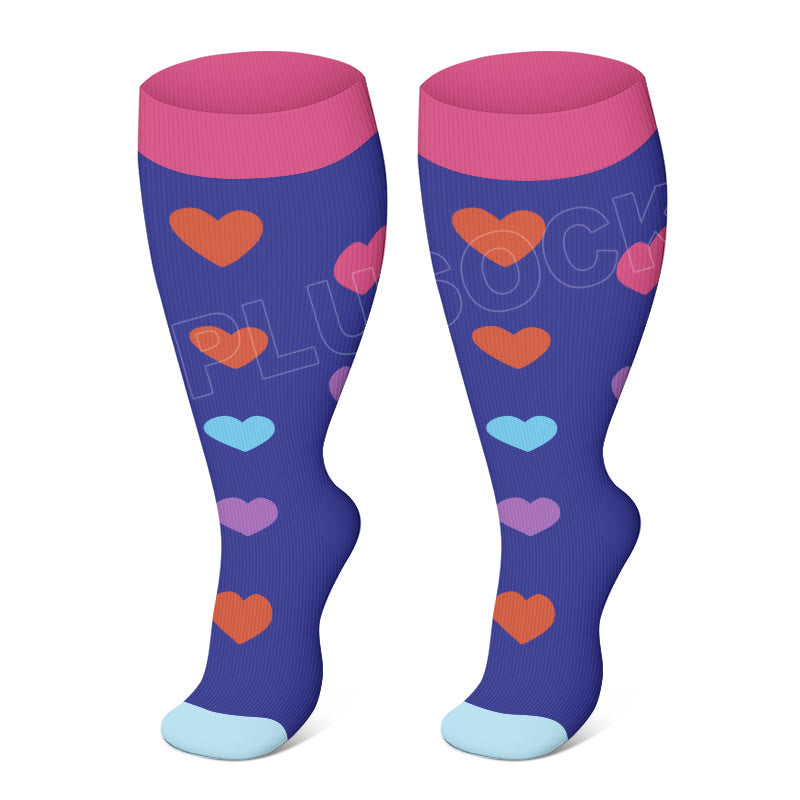 Chaussettes de compression Plusock à pois grandes tailles - Cœur - 4XL - image 3
