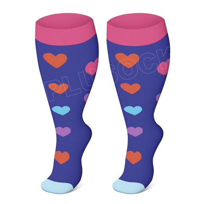 Chaussettes de compression Plusock à pois grandes tailles - Cœur - 4XL - image 3