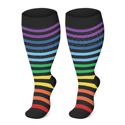 Chaussettes de compression à pois grandes tailles - Bande - 4XL - image 2