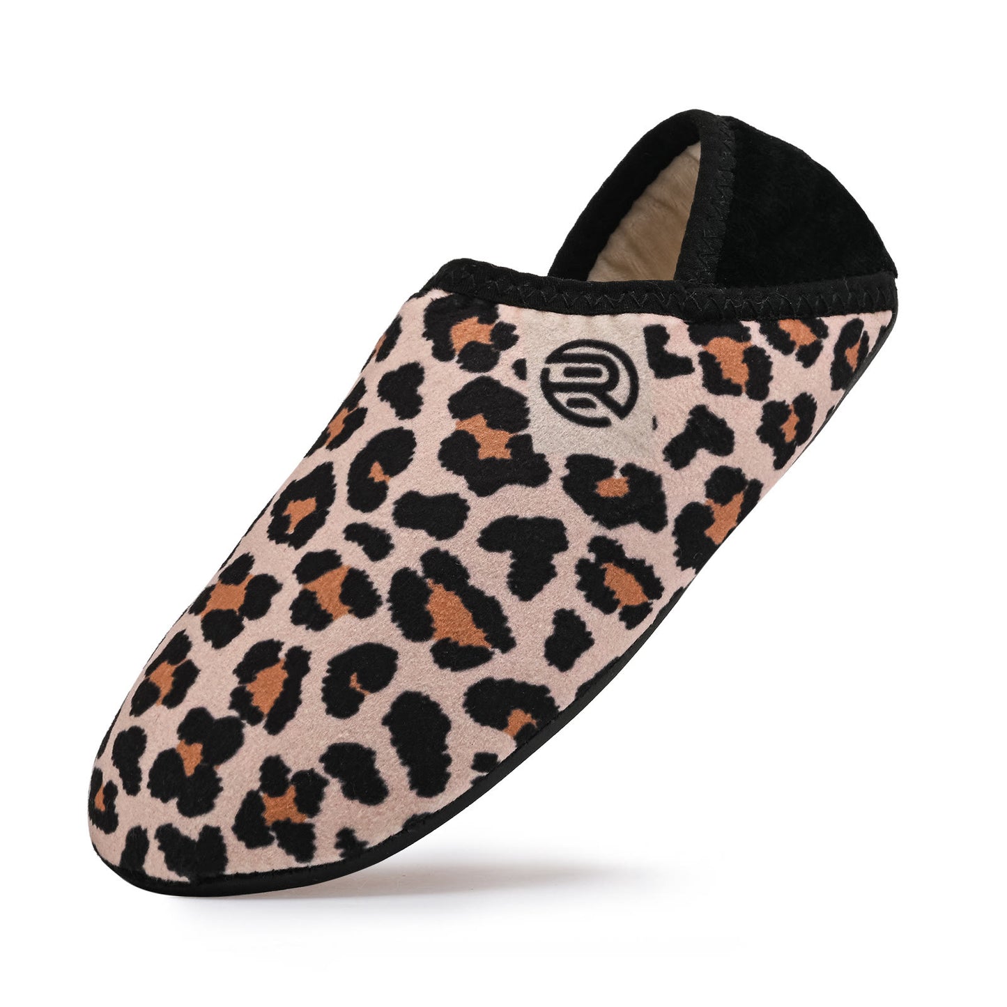 Chaussons-chaussettes grande taille à imprimé léopard - Brun - EU48-49 (US13-14) - image 3