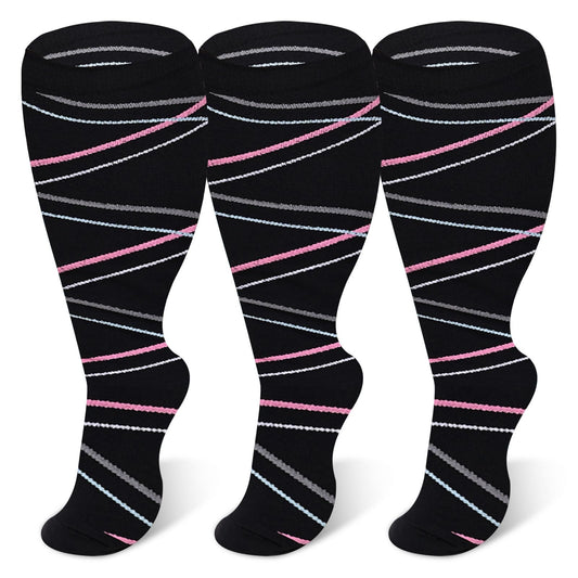 Chaussettes de compression Plusock Ribbon Grande Taille 2XL- 7XL (3 paires) - image 0