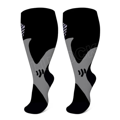 Chaussettes de compression sportives grandes tailles pour mollets larges, tailles 2XL à 7XL (3 paires) - Noir - 7XL - image 3