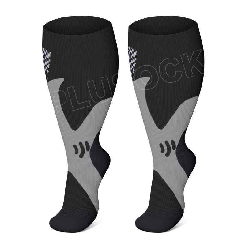 Chaussettes de compression Plusock Sport Grande Taille Couleur Vin 2XL- 7XL (3 paires) - Noir - 7XL - image 4