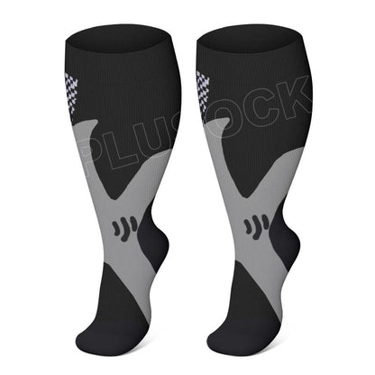 Chaussettes de compression Plusock Sport Grande Taille Couleur Vin 2XL- 7XL (3 paires) - Noir - 7XL - image 4