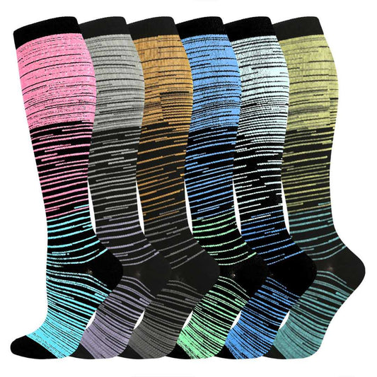 Chaussettes de compression Color Thin Lines (6 paires) - image 0