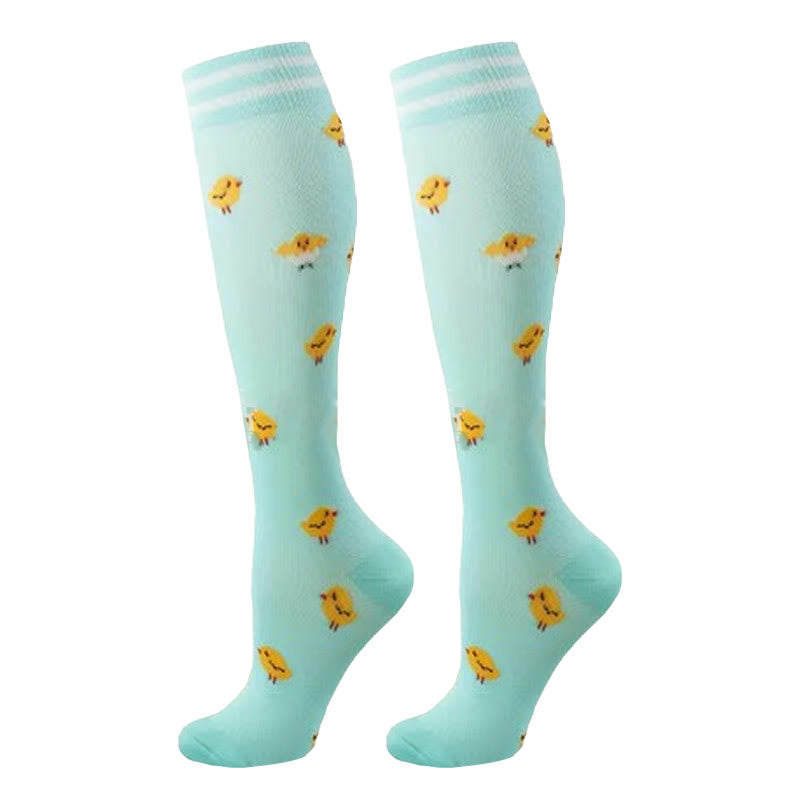 Chaussettes de compression à motifs animaux colorés (5 paires) - image 1