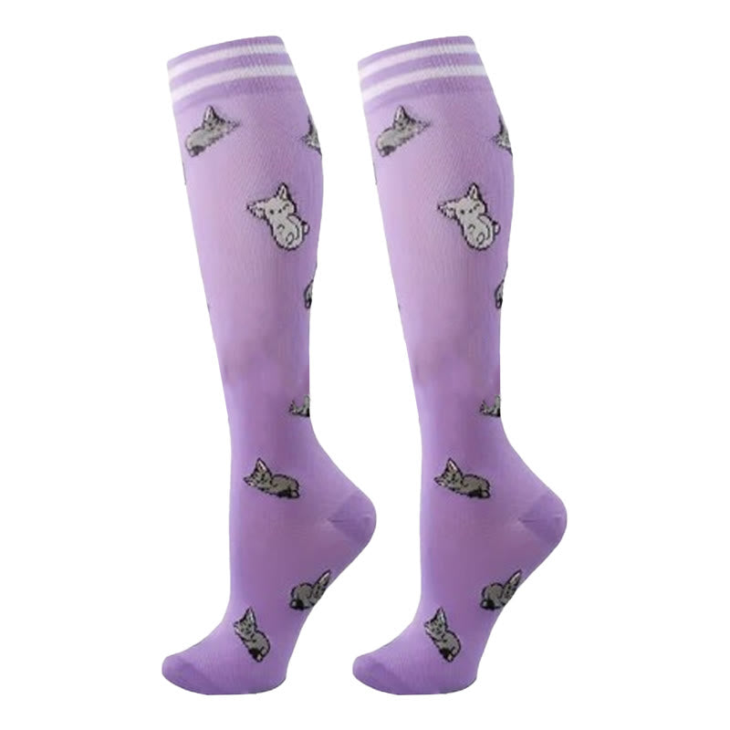 Chaussettes de compression à motifs animaux colorés (5 paires) - image 5
