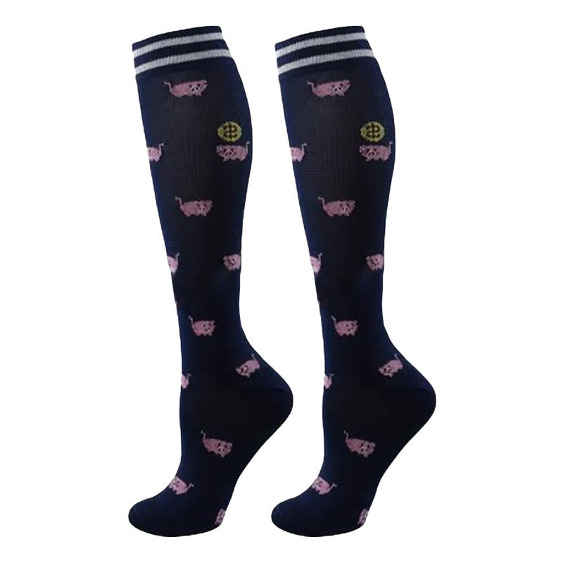 Chaussettes de compression à motifs animaux colorés (5 paires) - image 6