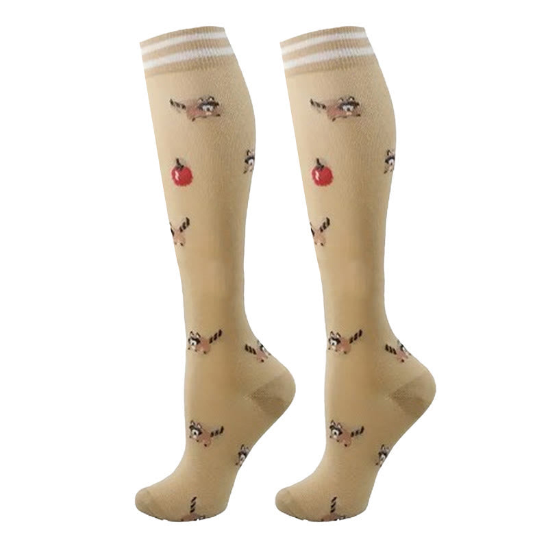 Chaussettes de compression à motifs animaux colorés (5 paires) - image 4