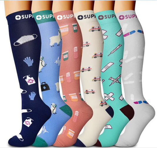 Chaussettes de compression à motif médical (6 paires)