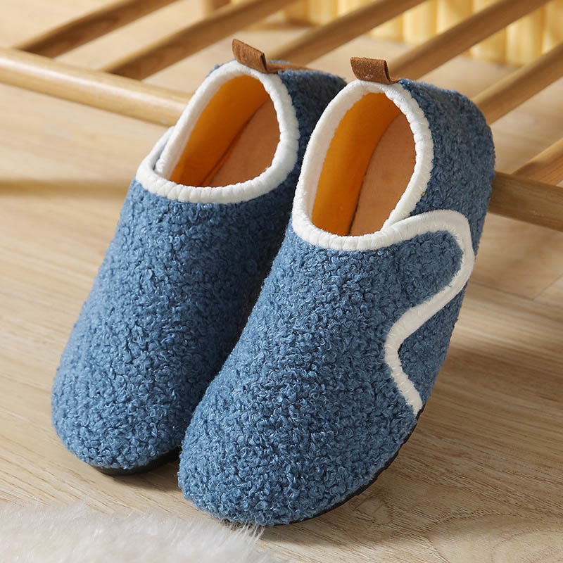 Chaussons-chaussettes à semelle épaisse grande taille - Bleu - 2XL - image 1