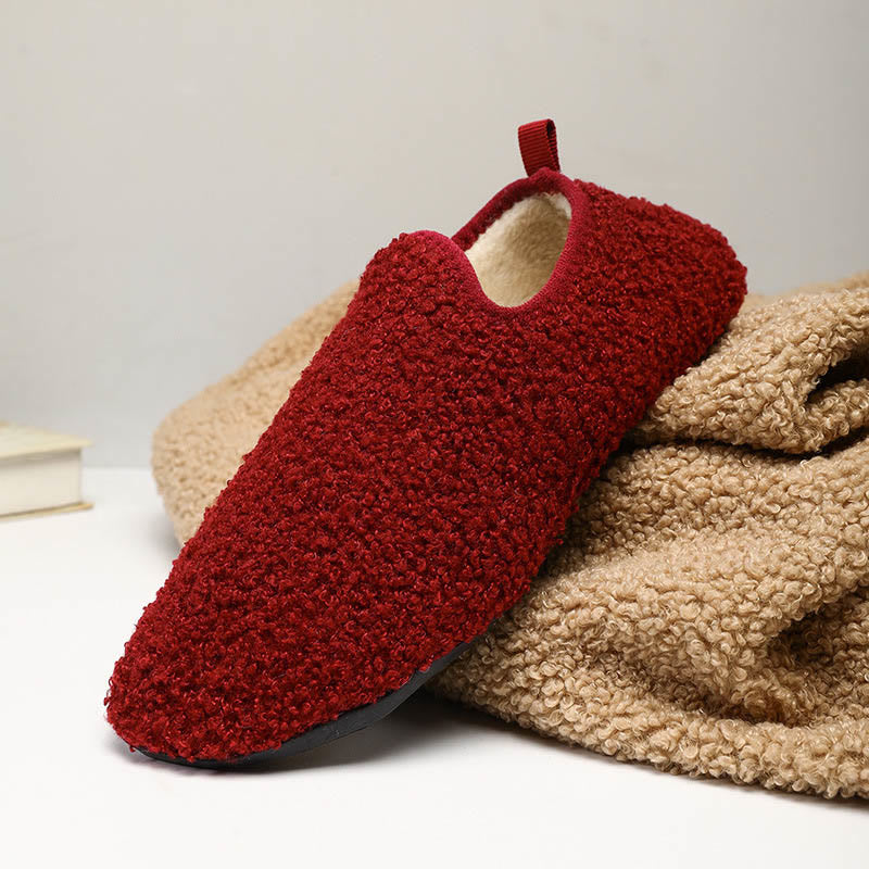 Chaussons-chaussettes chauds grande taille - Vin - 3XL - image 25