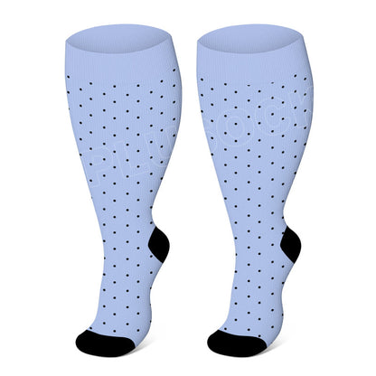 Chaussettes de compression à pois roses grande taille (3 paires) - Bleu - 4XL - image 3
