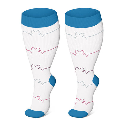 Chaussettes de compression grande taille à motif électrocardiogramme (3 paires)