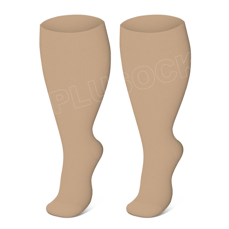 Chaussettes de compression Plusock Skin violettes à motif électrocardiogramme, grandes tailles 2XL à 7XL (3 paires) - Peau - 7XL - image 1