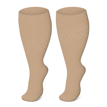 Chaussettes de compression Plusock Skin violettes à motif électrocardiogramme, grandes tailles 2XL à 7XL (3 paires) - Peau - 7XL - image 1