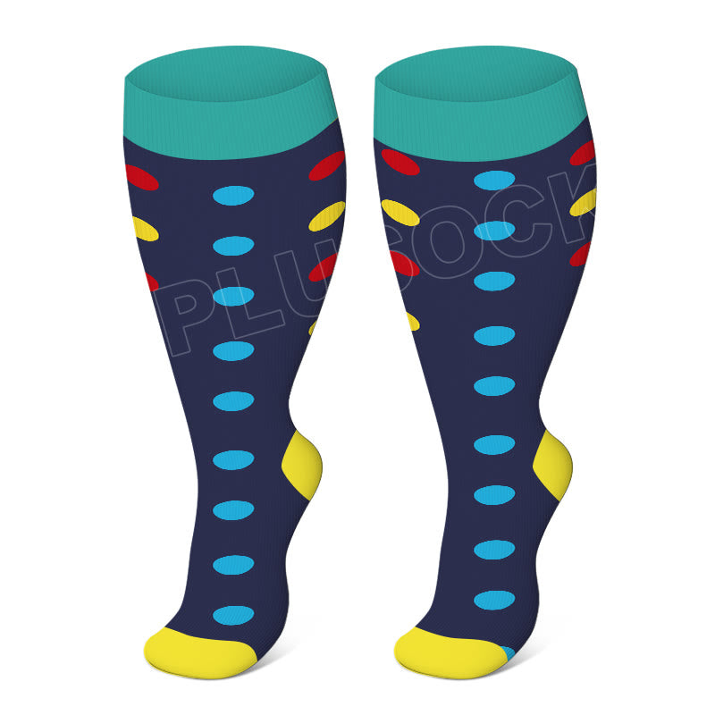 Chaussettes de compression Plusock Skin Heart Dot Grande Taille 2XL- 7XL (3 paires) - Point - 7XL - image 1