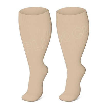 Chaussettes de compression bleues solides pour électrocardiogramme, grande taille (3 paires) - Peau - 4XL - image 1