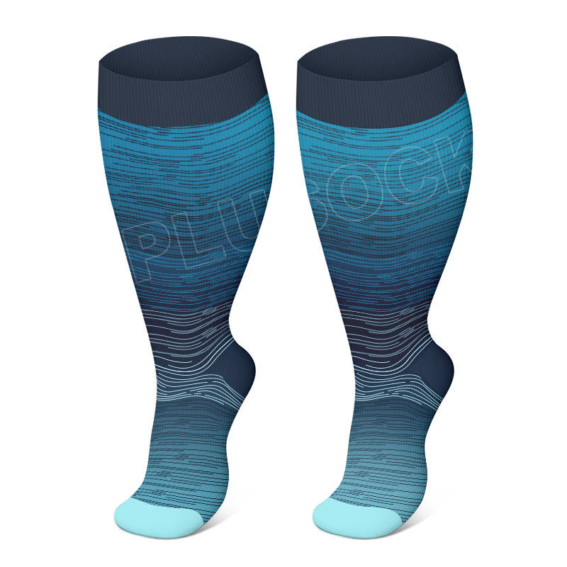 Chaussettes de compression dégradées de couleurs grande taille (3 paires)