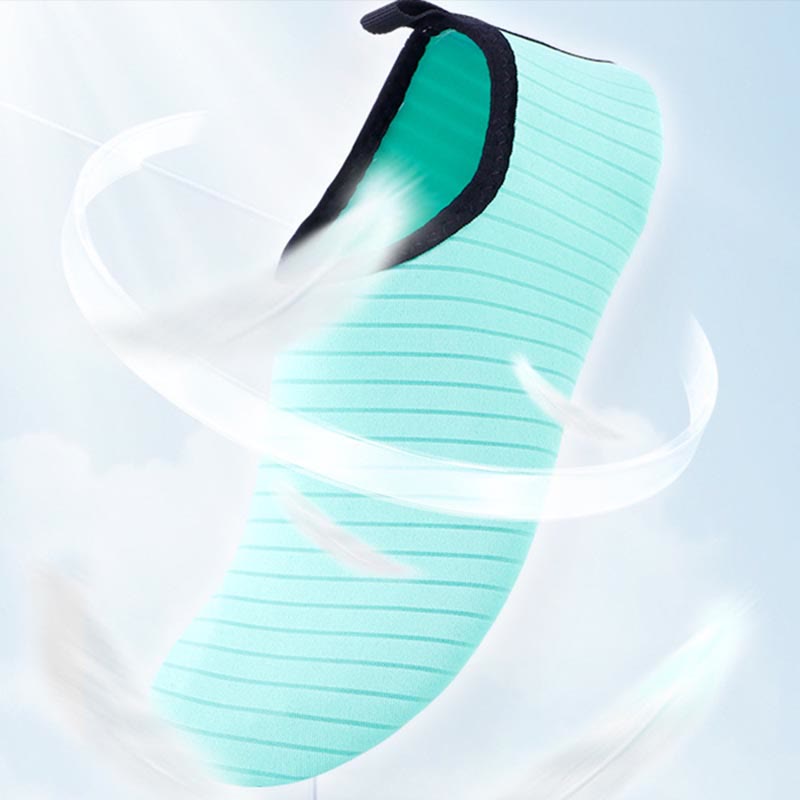 Chaussons-chaussettes à rayures bleu lac grande taille