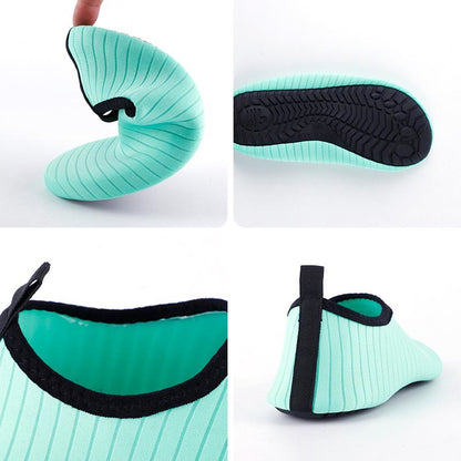 Chaussons-chaussettes à rayures bleu lac grande taille