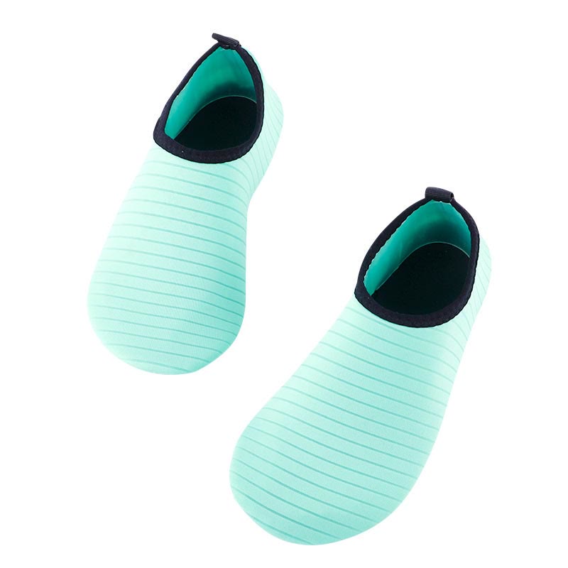 Chaussons-chaussettes à rayures bleu lac grande taille