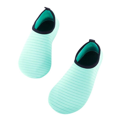 Chaussons-chaussettes à rayures bleu lac grande taille