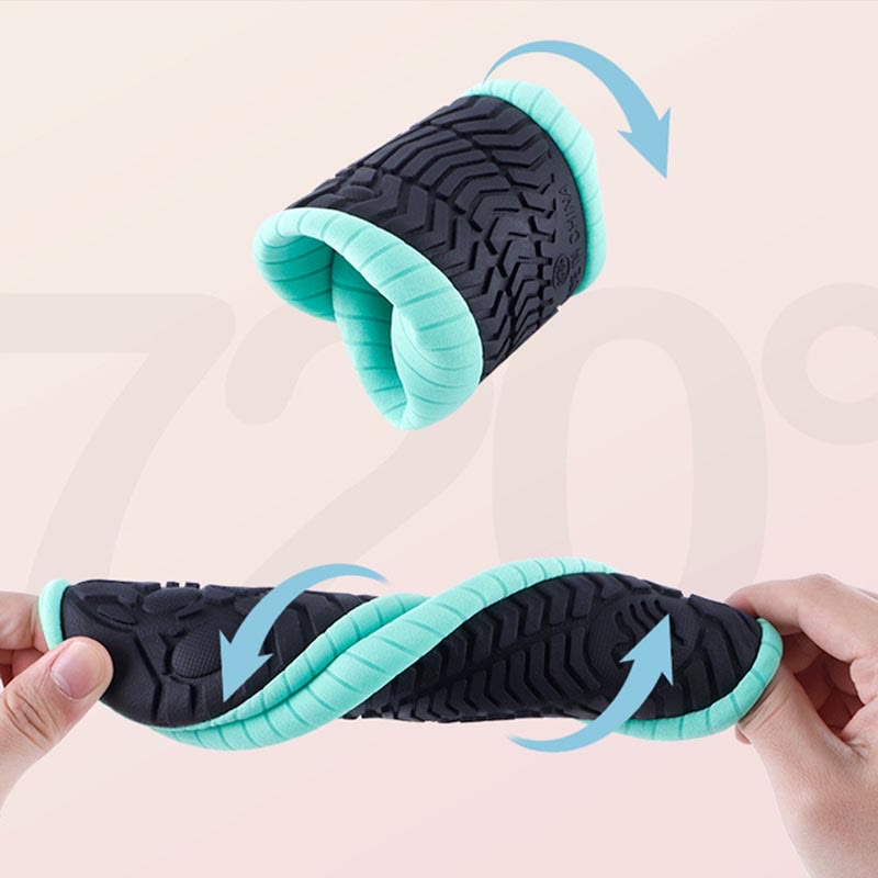 Chaussons-chaussettes à rayures bleu lac grande taille - image 3