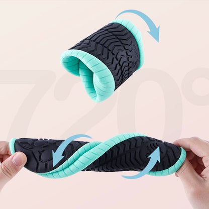 Chaussons-chaussettes à rayures bleu lac grande taille - image 3