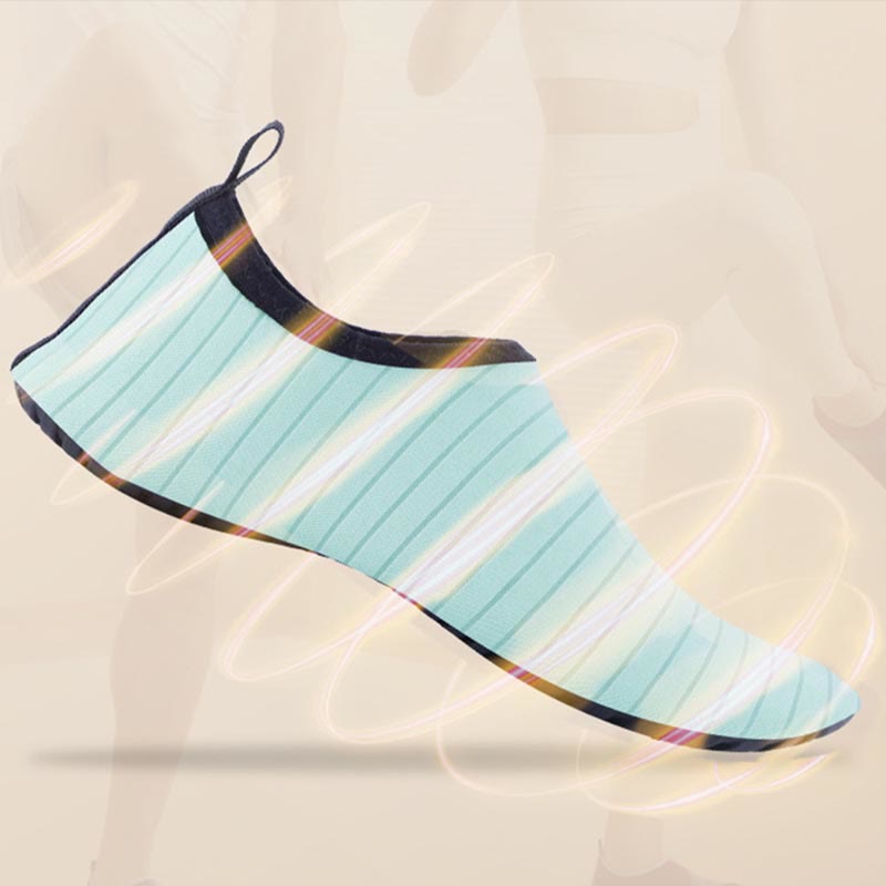Chaussons-chaussettes à rayures bleu lac grande taille - image 2