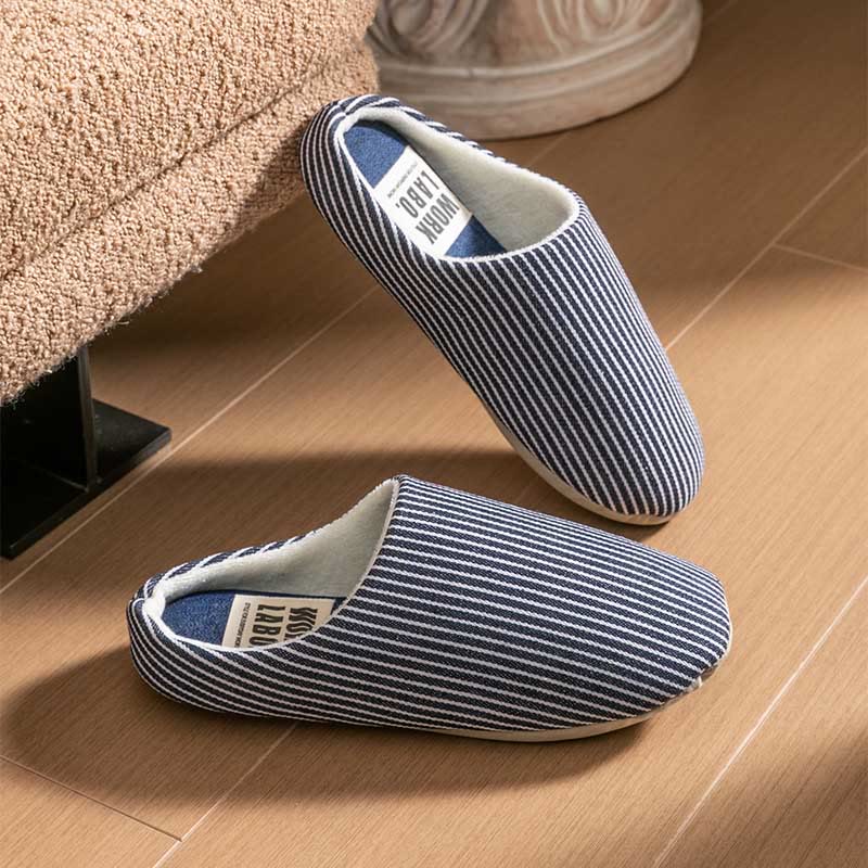 Chaussons rayés grande taille - Bleu - L - image 17